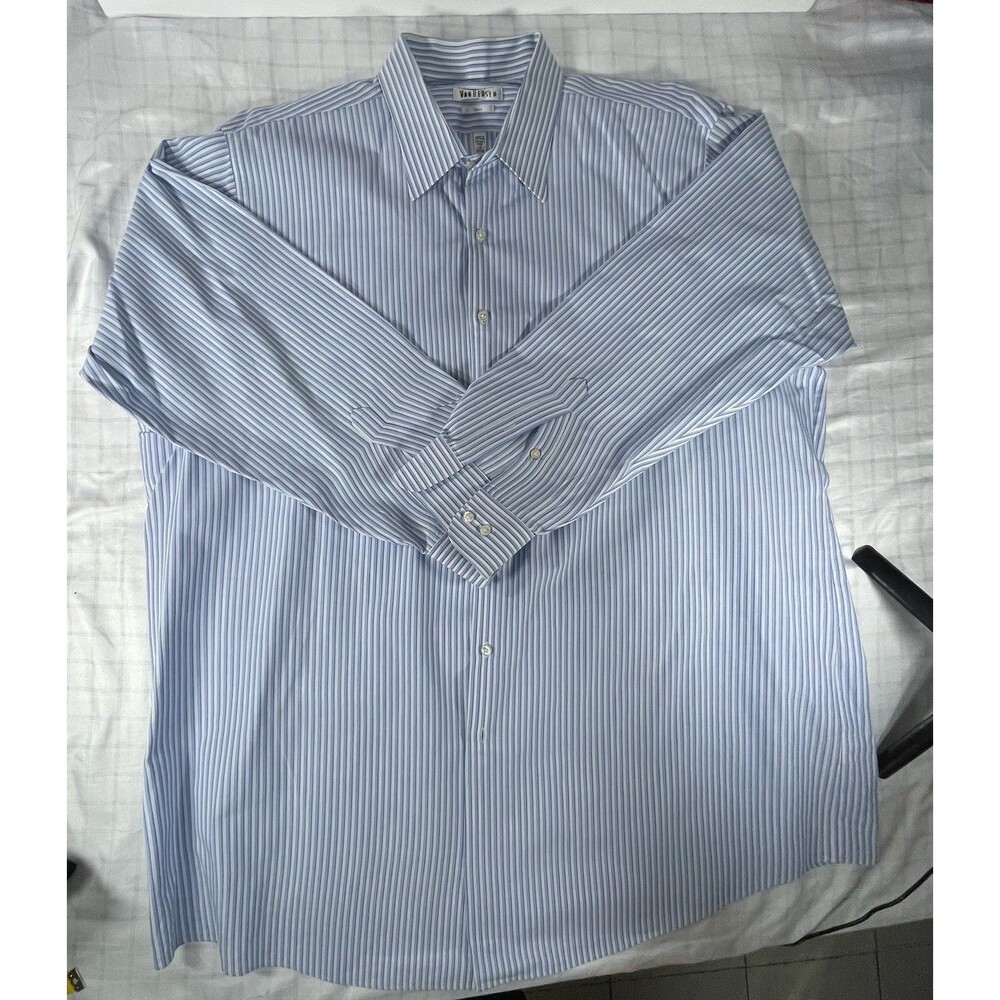 Van Heusen Tall Dress Shirt | Men’s 19 35/36 | Blue & White Stripe